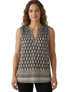 Sleeveless Printed Tunic Top